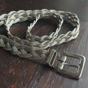 Silver/Metallic Mesh Braided Belt